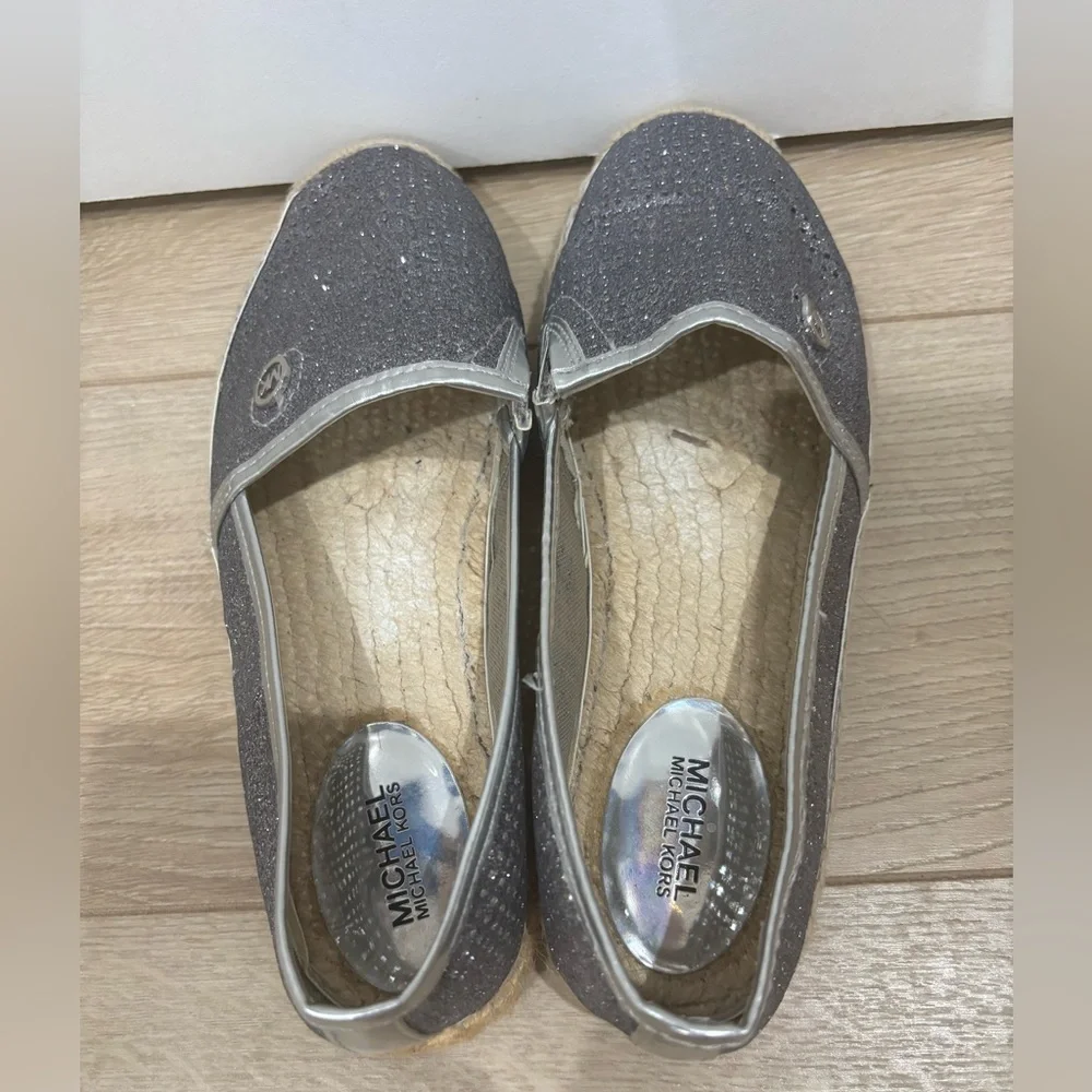 Michael Kors Glittery Silver Espadrilles